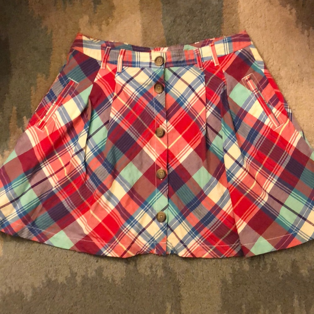 Plaid skirt with pockets